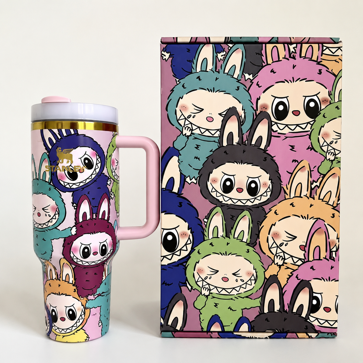 Color Pop Mischief Insulated Tumbler - pink character art tumbler, front view