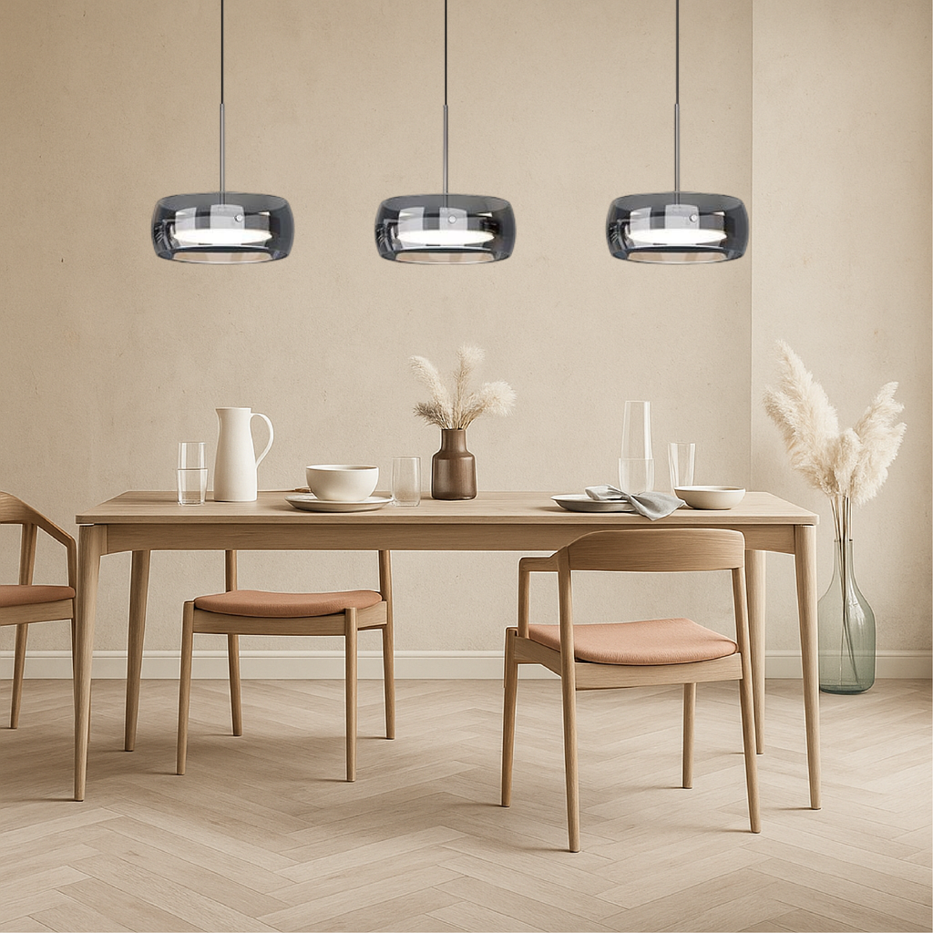 Modern iron and glass multi-light dining pendant by BROKLEN – view 4