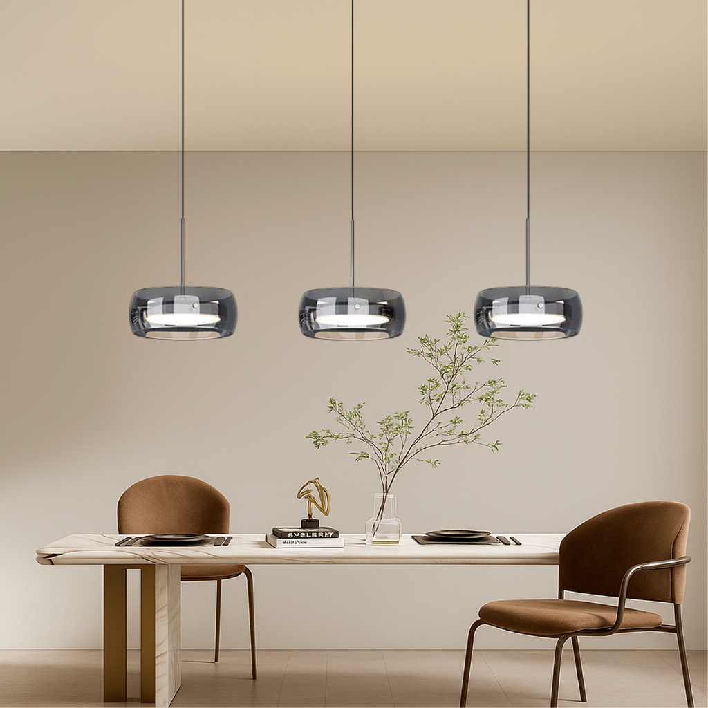 Modern iron and glass multi-light dining pendant by BROKLEN – view 6