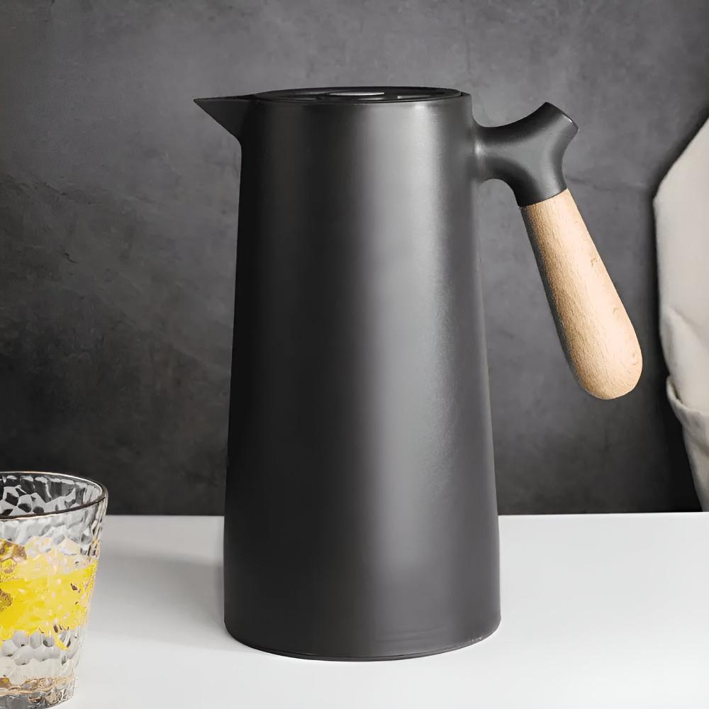 Insulated thermal coffee carafe with wooden handle by BROKLEN – view 9