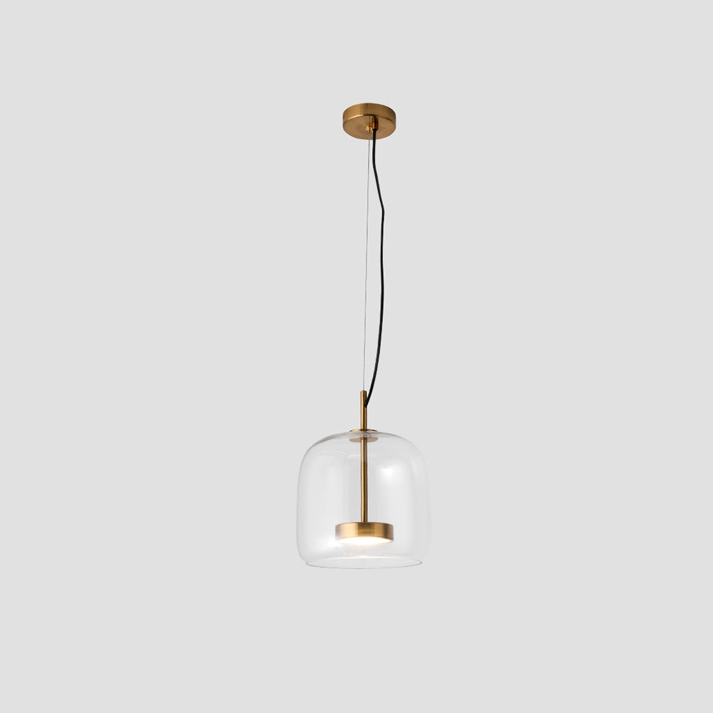 Modern glass pendant light with brass details by BROKLEN – view 8