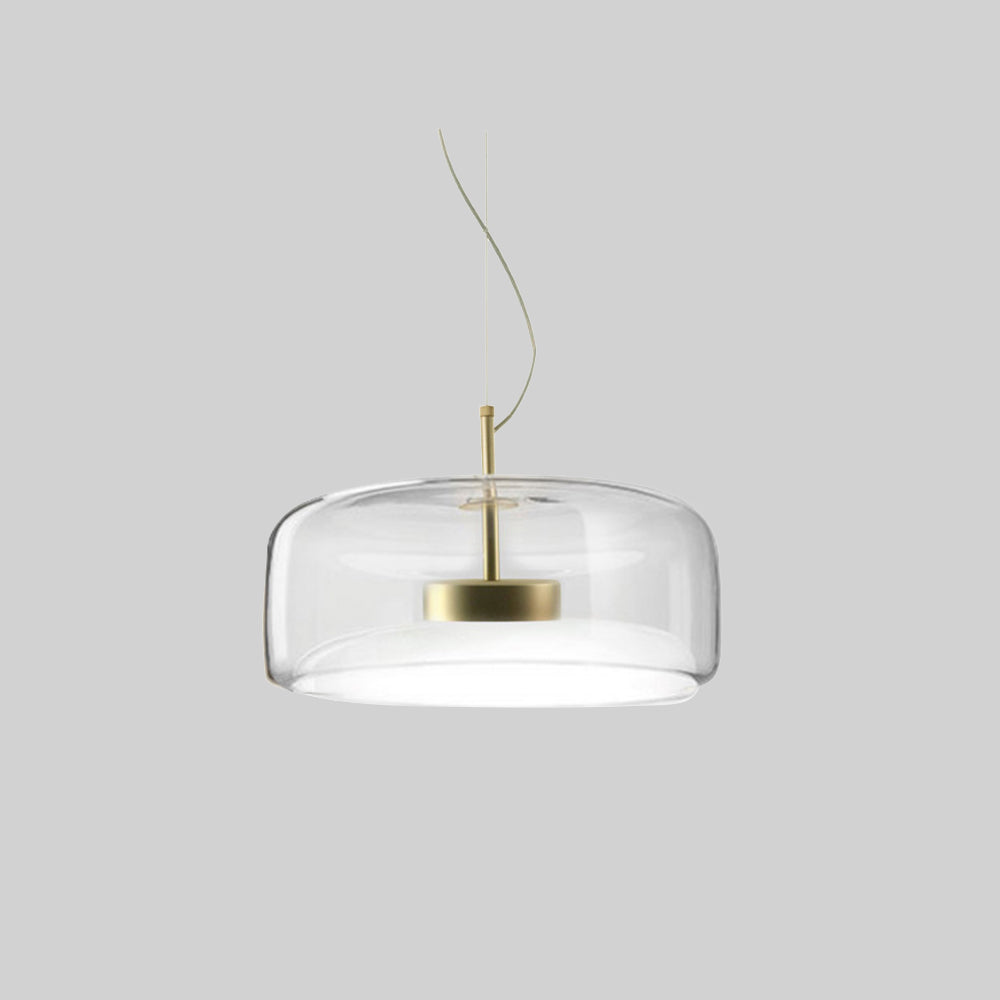 Modern glass pendant light with brass details by BROKLEN – view 10