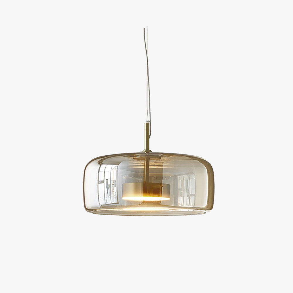 Modern glass pendant light with brass details by BROKLEN – view 7
