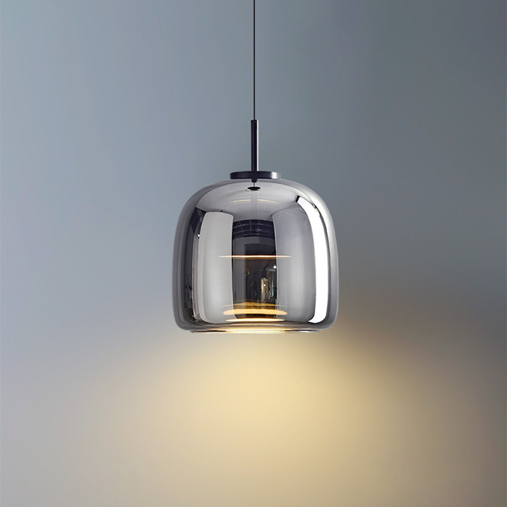 Modern glass pendant light with brass details by BROKLEN – view 14