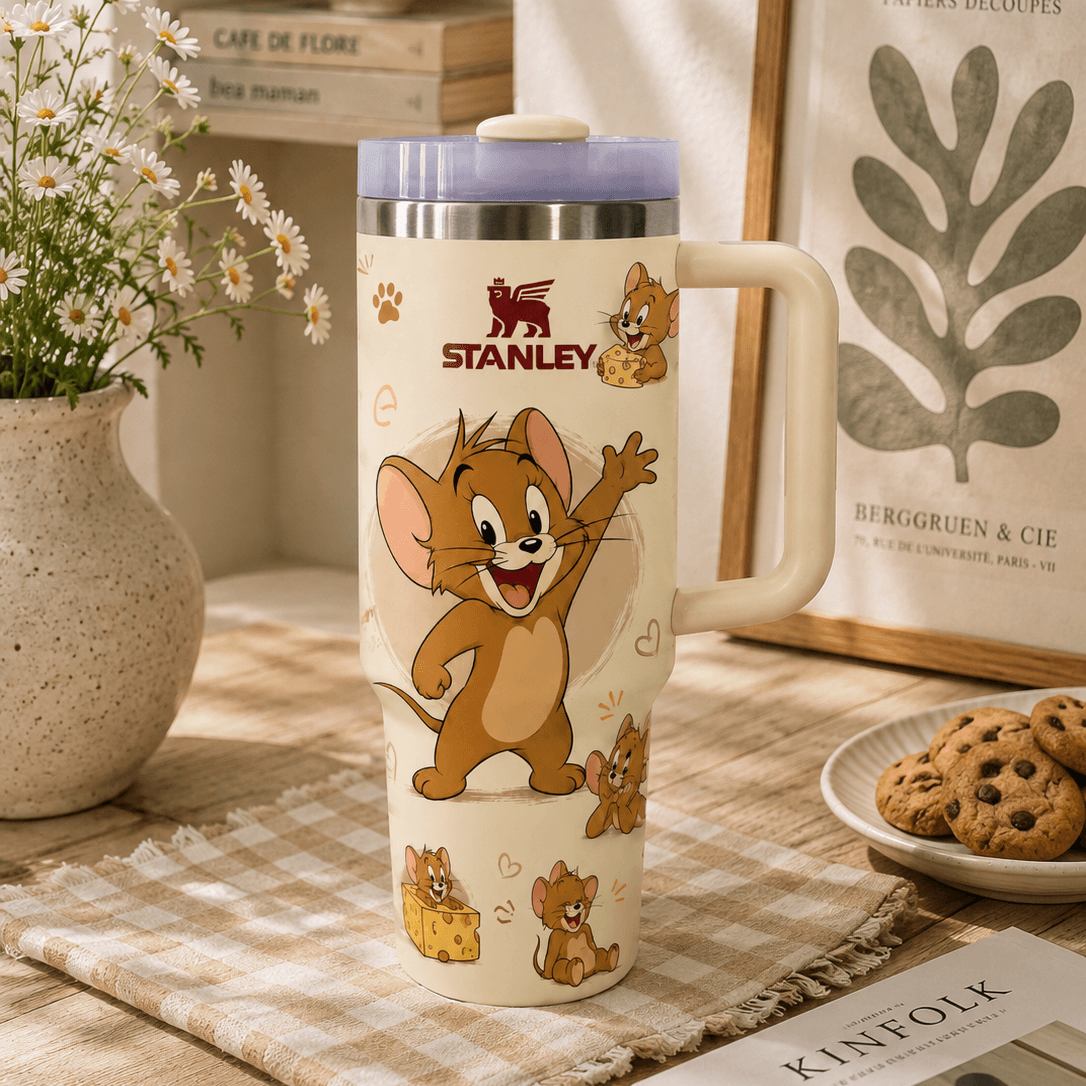 Cheeky Mouse Moments Tumbler - cream tumbler with cartoon mouse