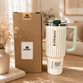 Evergreen Classic Insulated Tumbler - striped tumbler with forest green accents