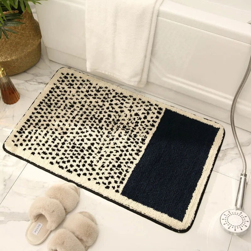 Scandinavian abstract pattern non-slip bath mat by BROKLEN