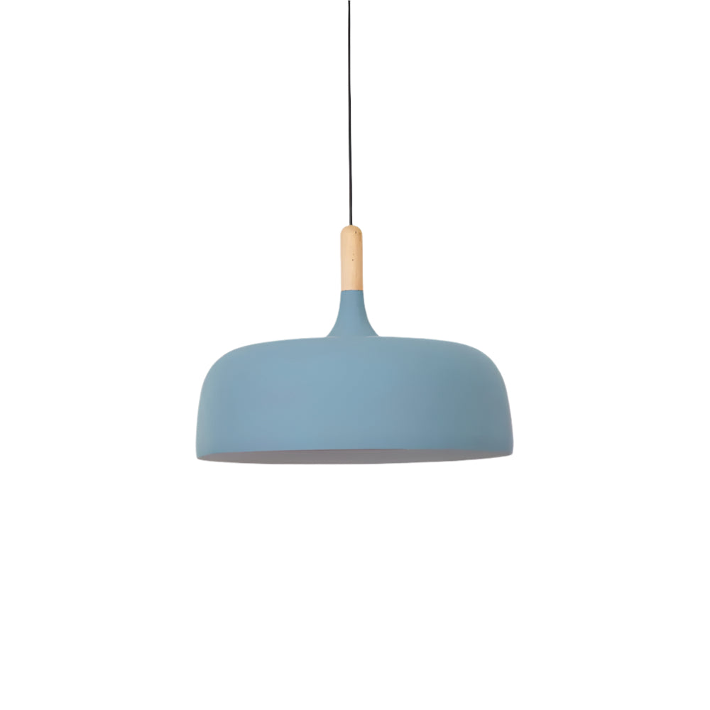 Nordic metal pendant light with wood detail by BROKLEN