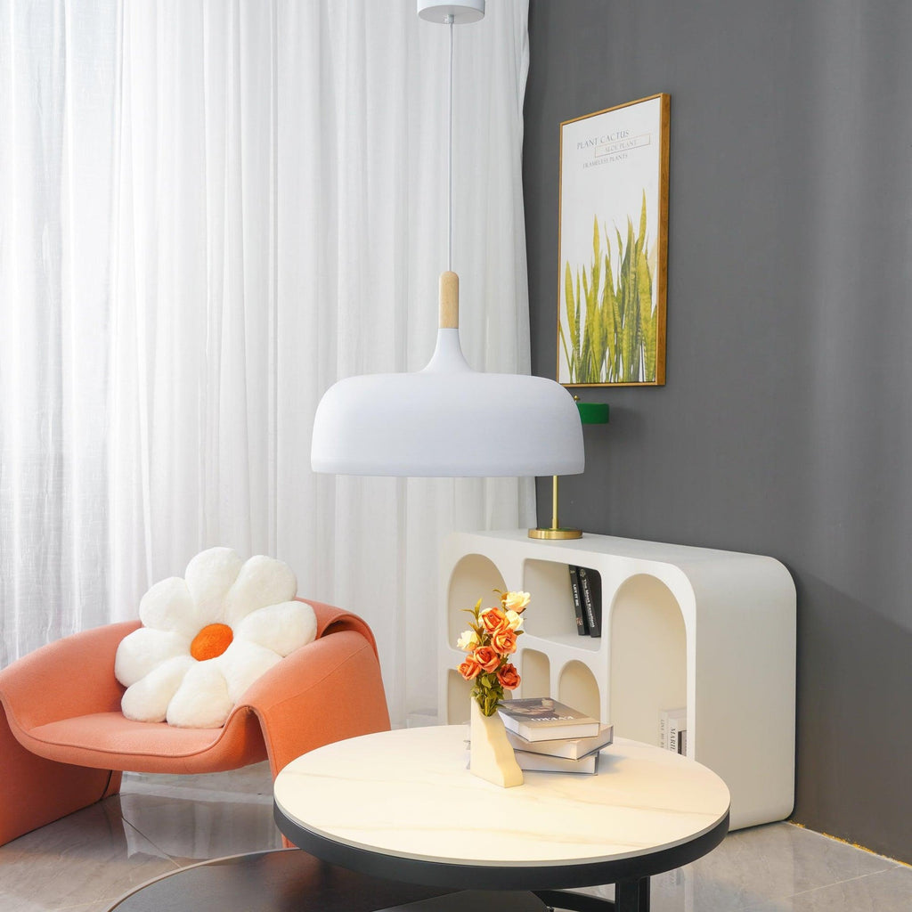 Nordic metal pendant light with wood detail by BROKLEN – view 13