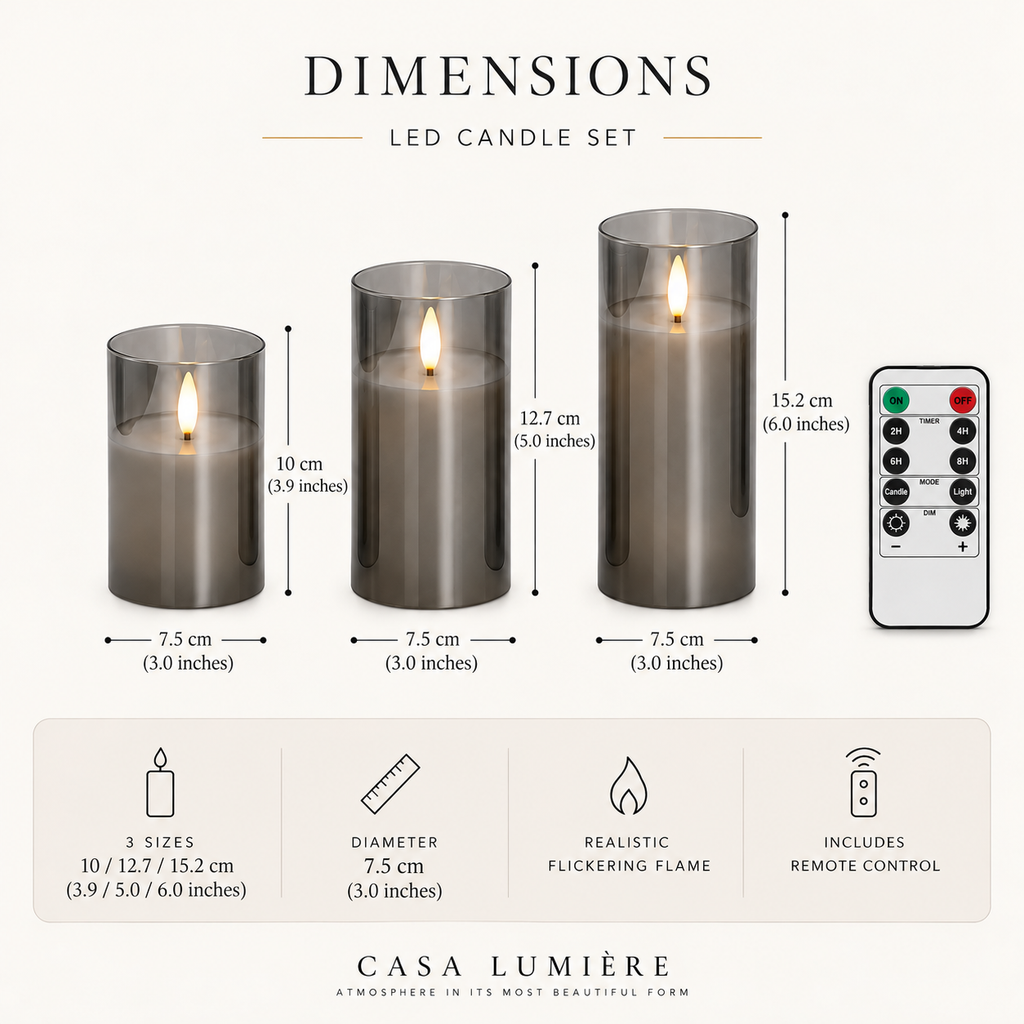 Glass flameless candles with remote – view 2