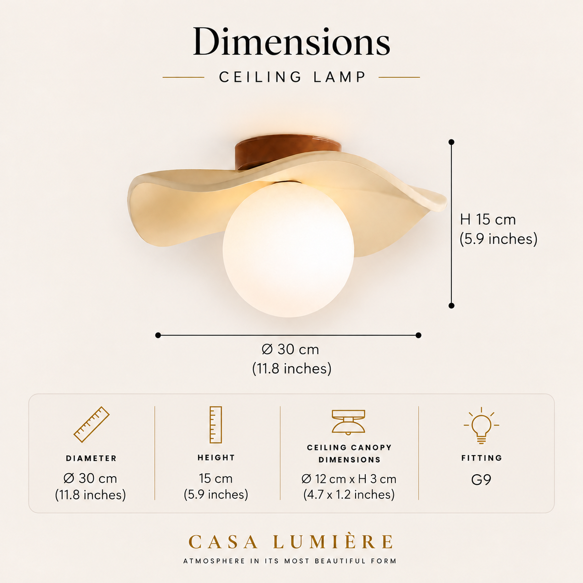 Resin flower flush ceiling light – view 10