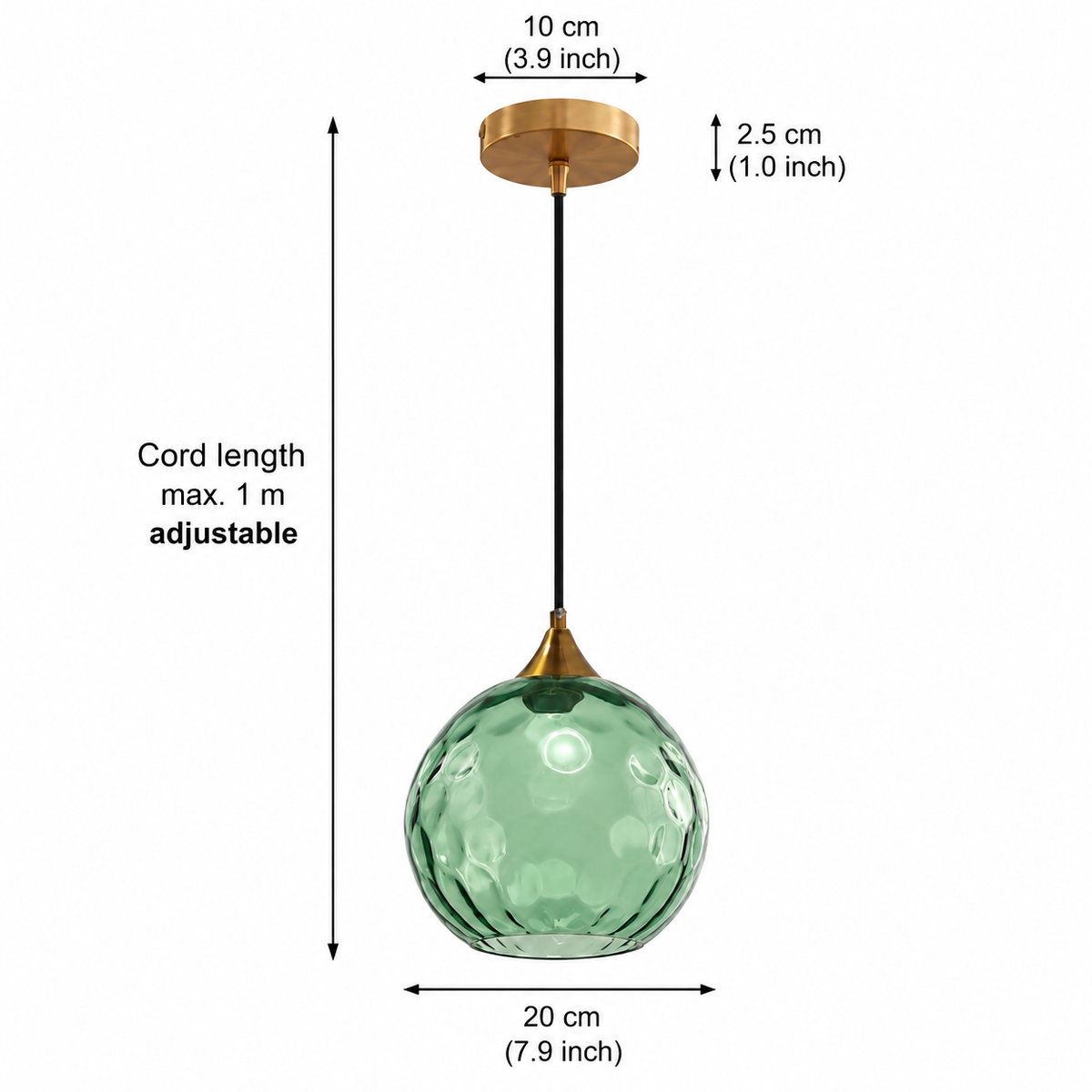 Modern glass globe LED pendant light in Nordic colours by BROKLEN – view 16