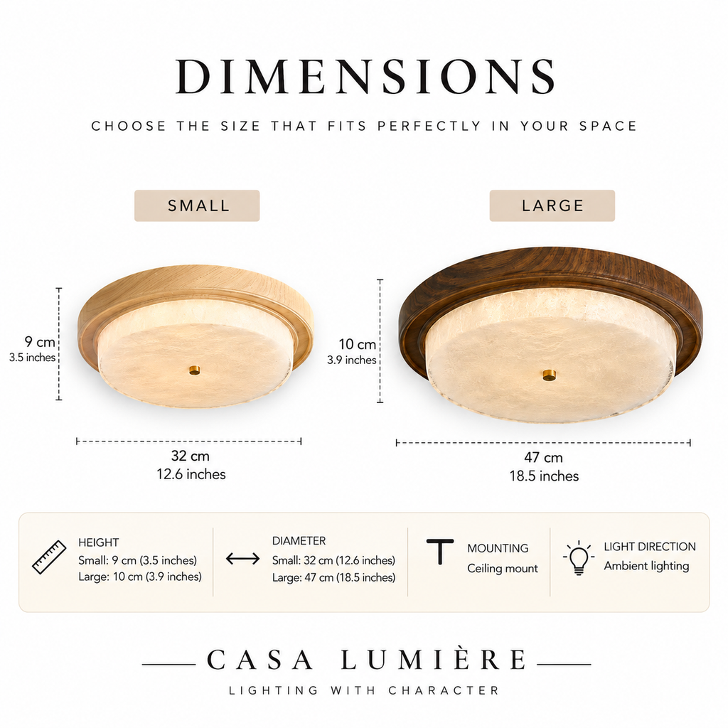 Retro glass LED ceiling light with wood-effect rim by BROKLEN – view 11