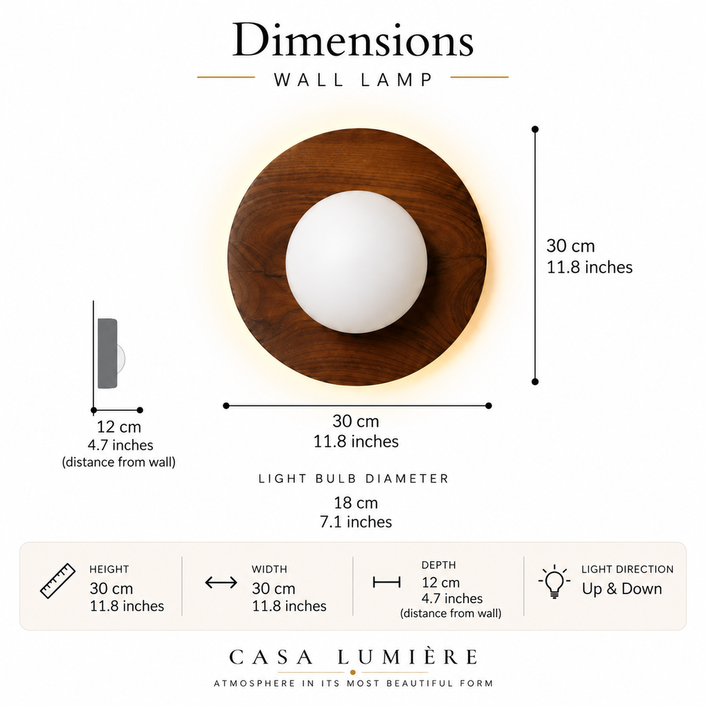 Nordic wood-tone round LED wall light by BROKLEN – view 16