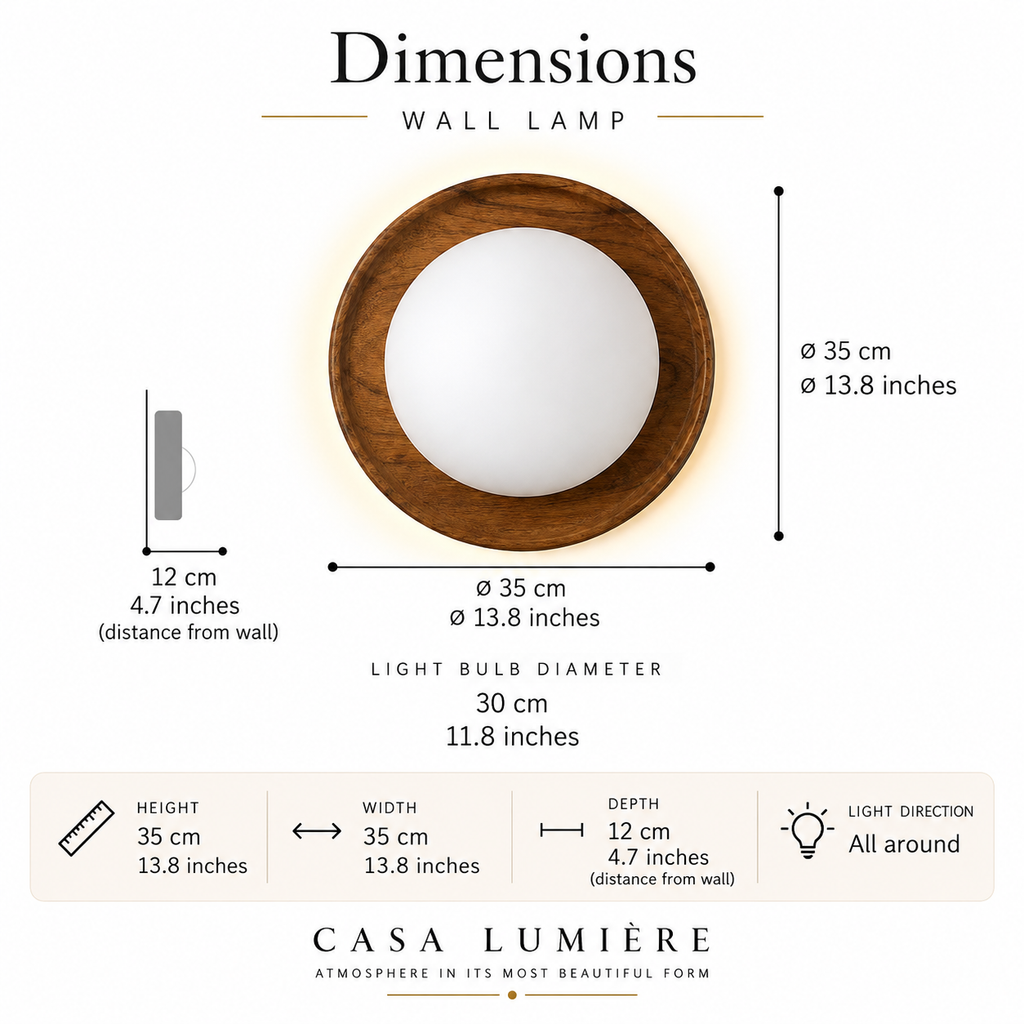 Nordic wood-tone round LED wall light by BROKLEN – view 15
