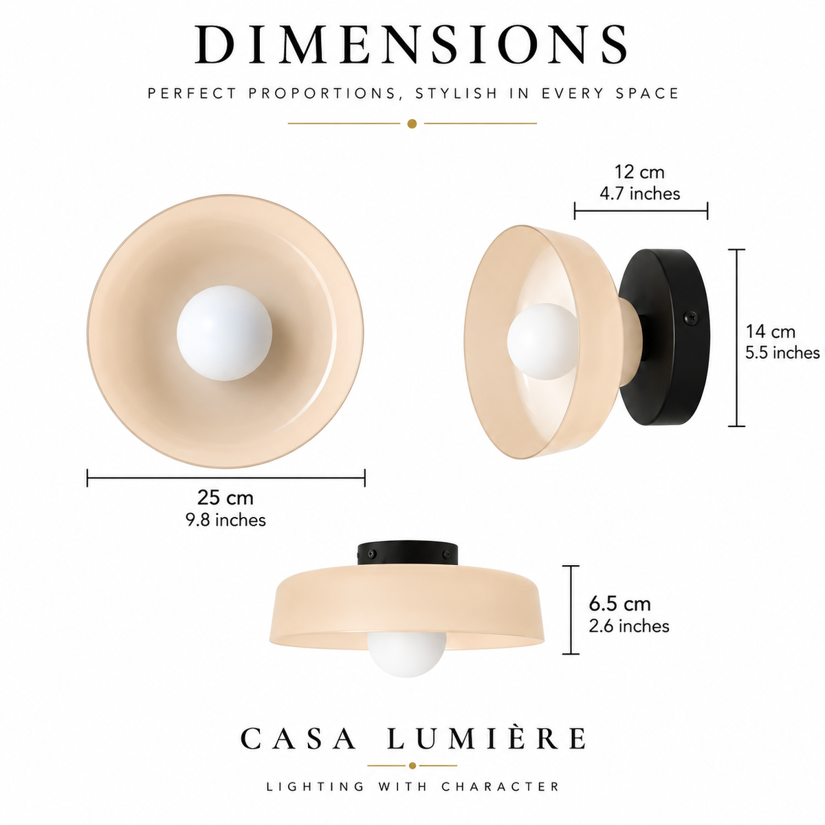 Coloured glass disc flush light – view 8