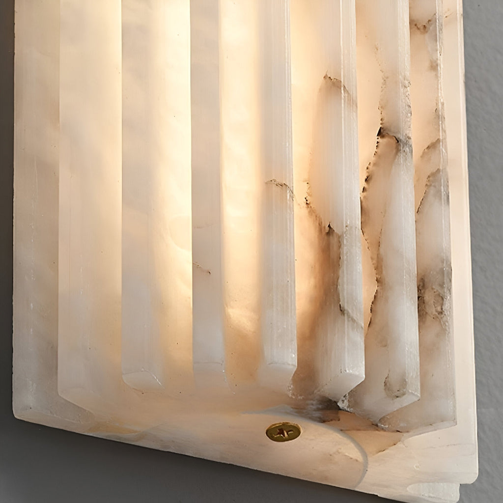 Ribbed alabaster wall light – natural stone wall sconce by BROKLEN – view 6
