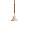 Japandi travertine and wood pendant light by BROKLEN