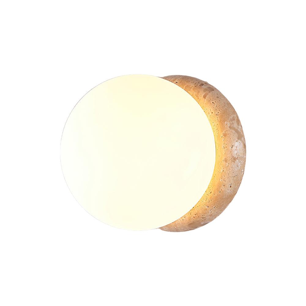 Japandi travertine stone-effect wall light by BROKLEN