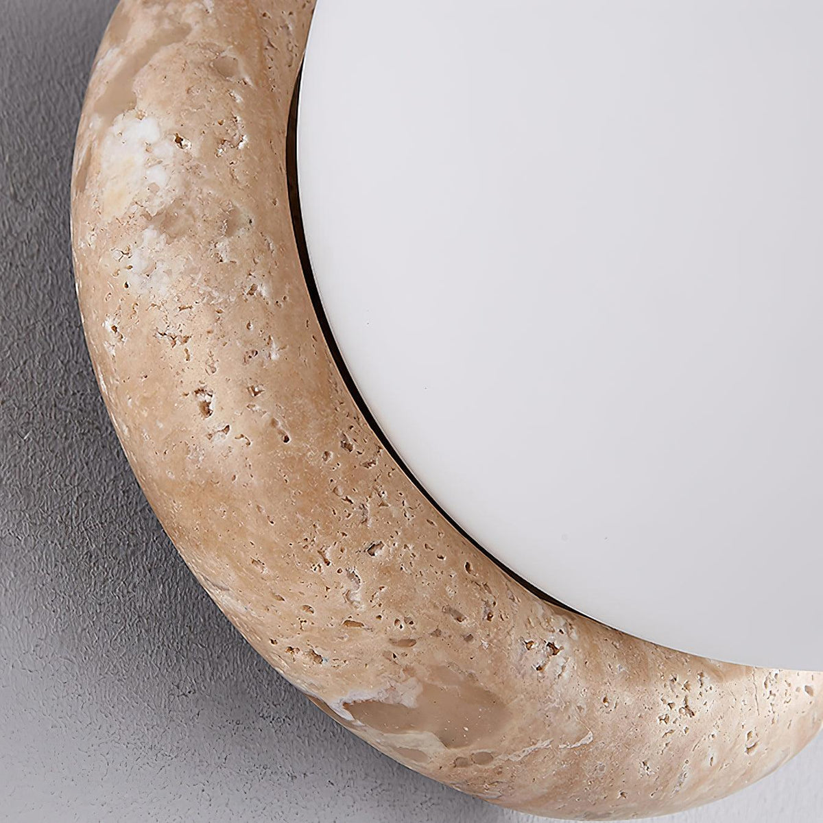 Japandi travertine stone-effect wall light by BROKLEN – view 7
