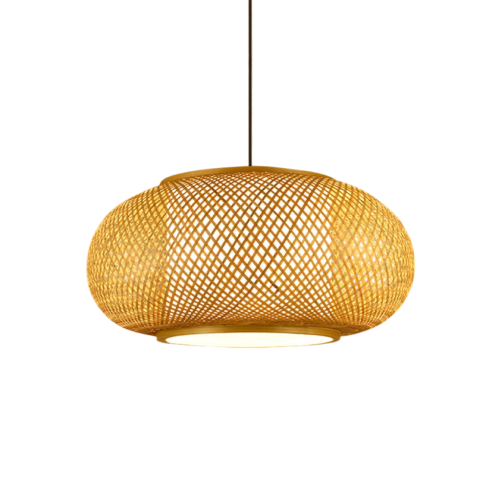 Japandi woven bamboo pendant light by BROKLEN – view 11