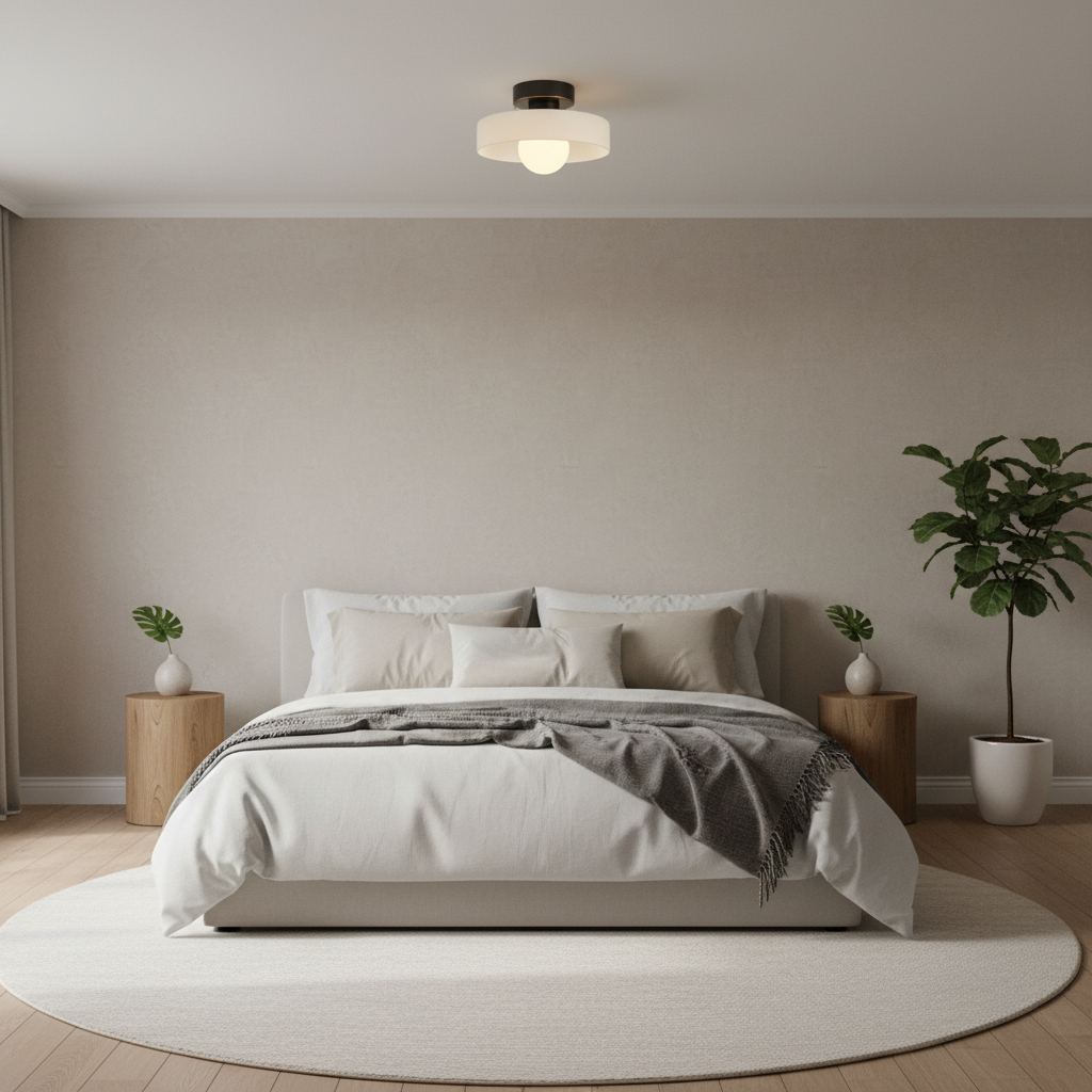 Bauhaus ceiling light with layered glass shade and globe by BROKLEN – view 11