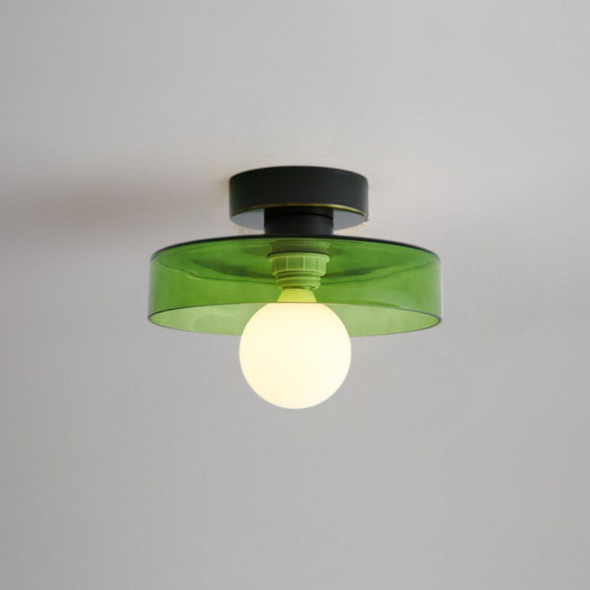 Bauhaus ceiling light with layered glass shade and globe by BROKLEN – view 7