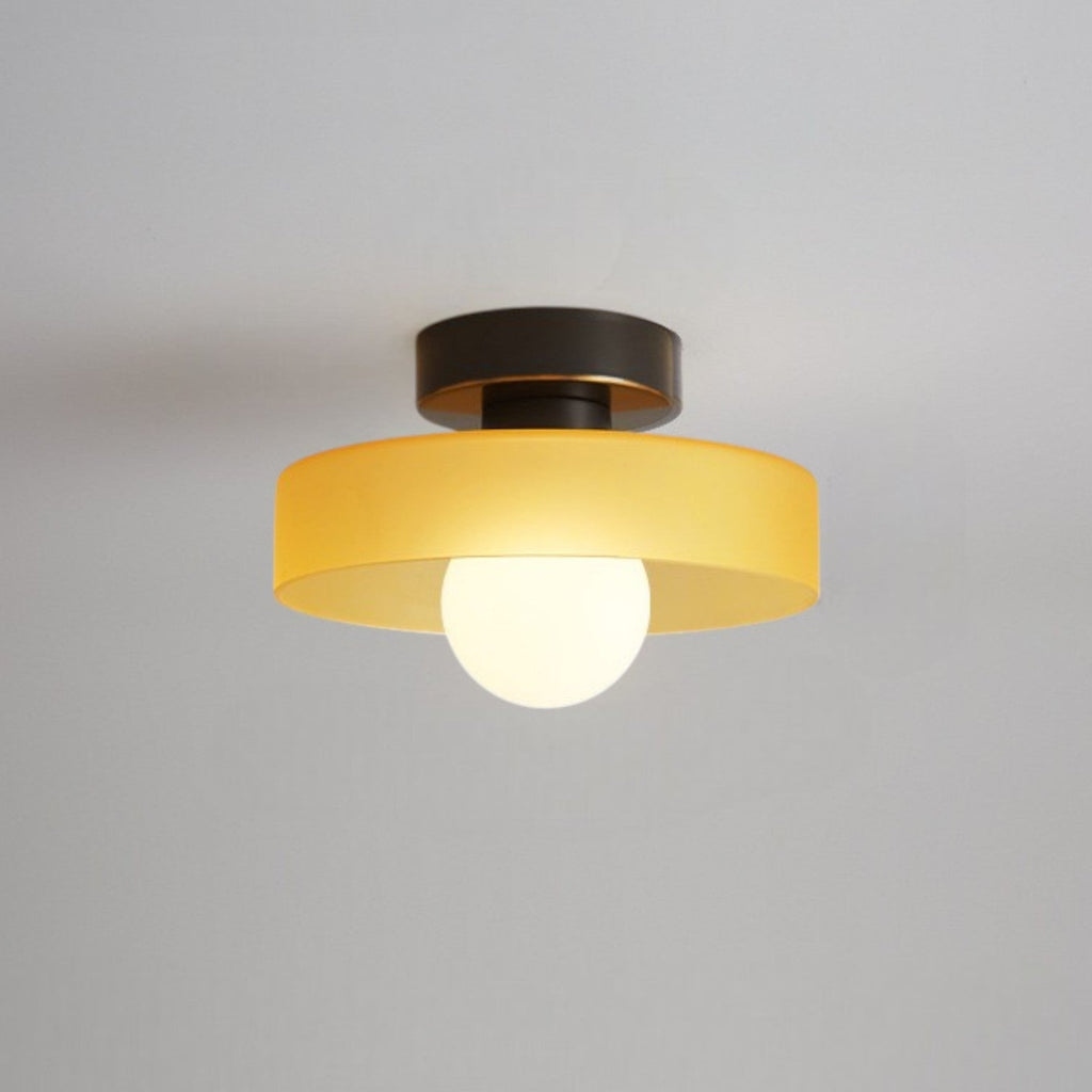 Bauhaus ceiling light with layered glass shade and globe by BROKLEN – view 4