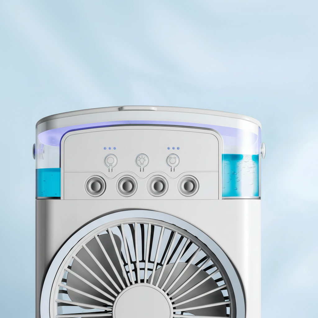 Portable mini humidifier fan desktop air cooler by BROKLEN – view 3