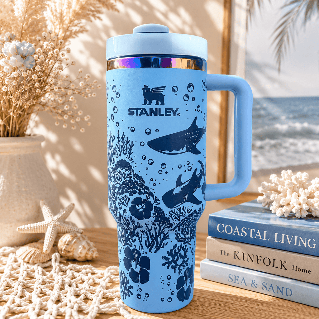 Ocean Breeze Coral Insulated Tumbler - coral tumbler, view 3