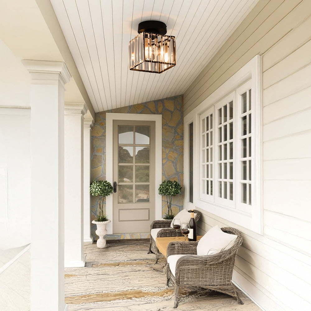 Crystal ceiling spotlight with E27 fitting – square and round light fixture by BROKLEN – view 6