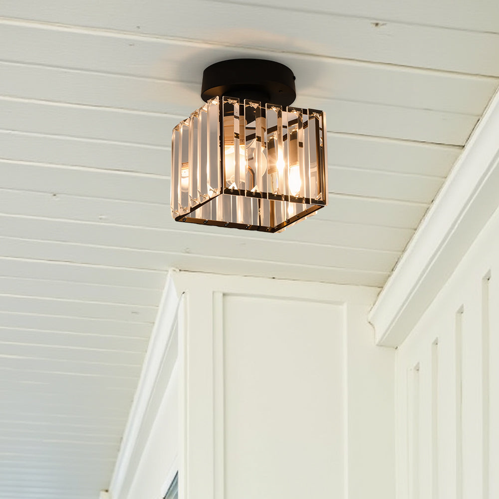 Crystal ceiling spotlight with E27 fitting – square and round light fixture by BROKLEN – view 7