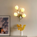 Modern handcrafted ceramic flower wall lamp by BROKLEN