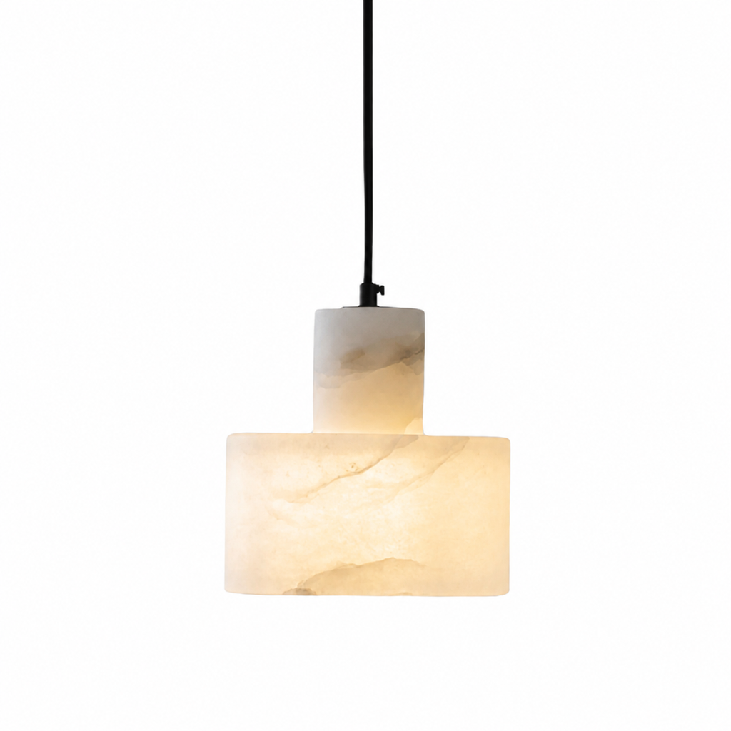 Nordic cylindrical alabaster pendant light by BROKLEN