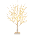 55cm light-up white birch tree with warm LEDs