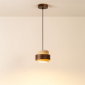 Minimalist stone barrel pendant lamp with wood accent by BROKLEN – view 5