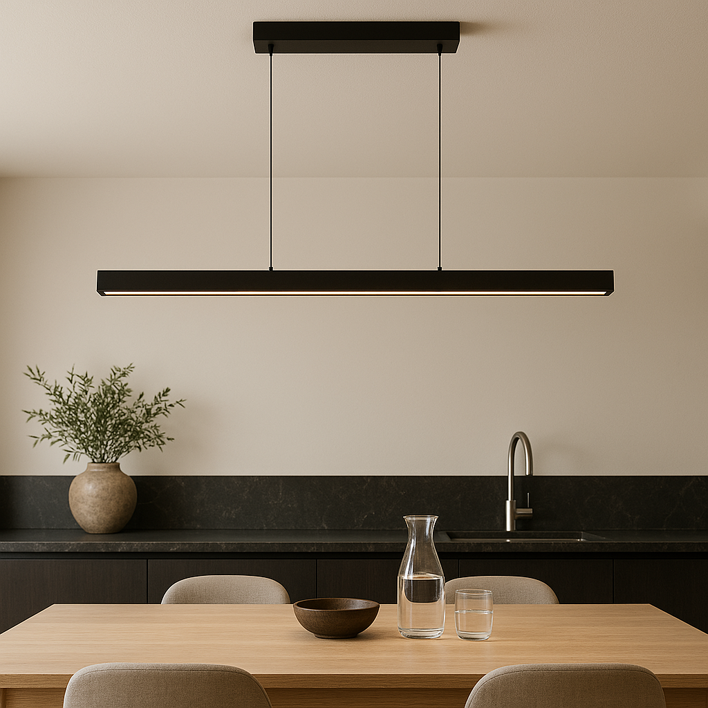 Minimalist linear Scandi beam pendant light by BROKLEN – view 5