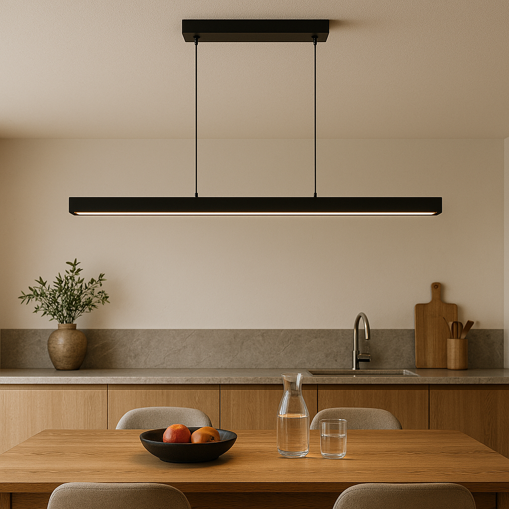 Minimalist linear Scandi beam pendant light by BROKLEN – view 3