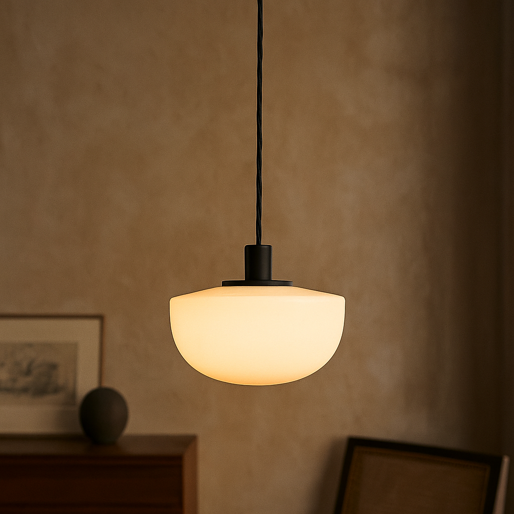 Contemporary Italian-style curved pendant light by BROKLEN – view 6