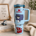 Blue Cat & Mouse Playtime Tumbler - sky blue cartoon tumbler