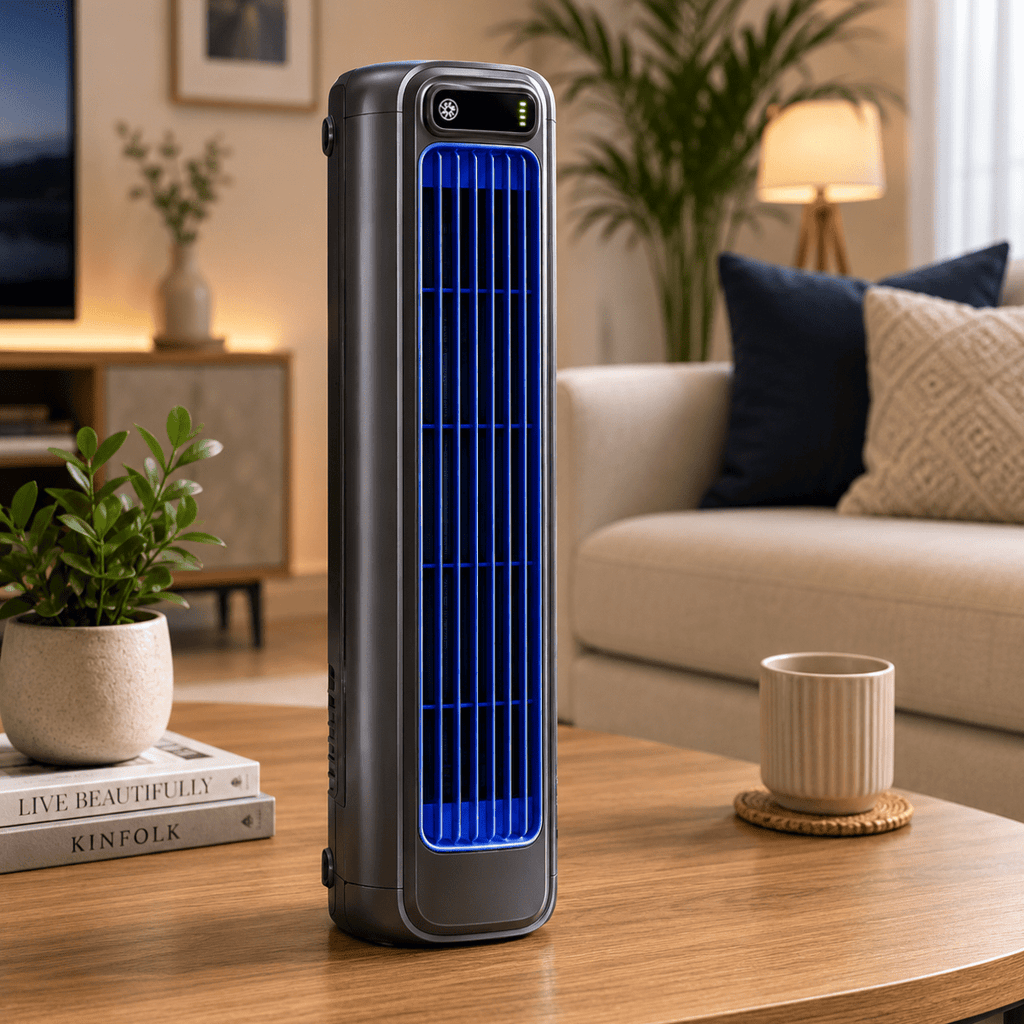 Compact cordless rechargeable desktop air circulator fan by BROKLEN – view 2