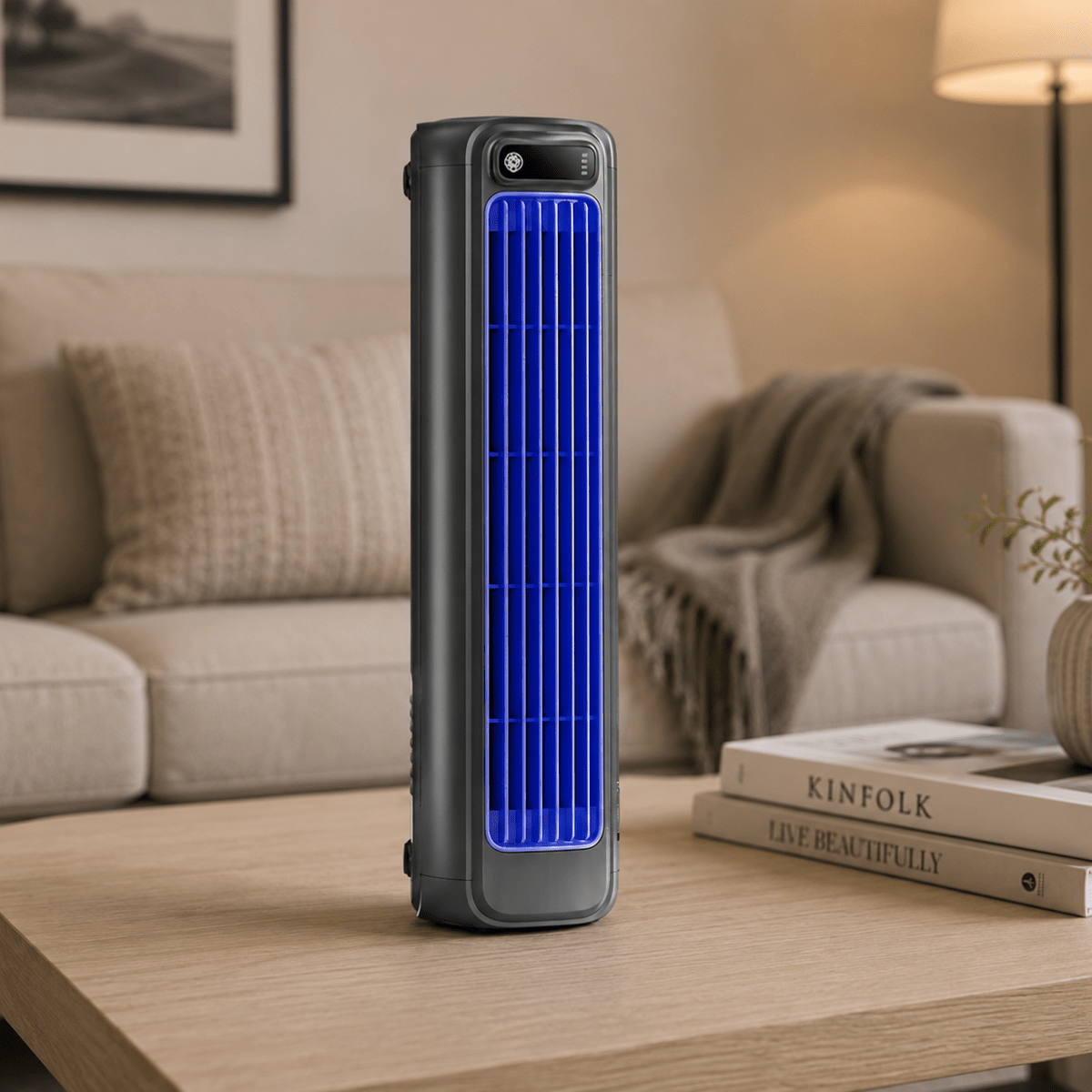 Compact cordless rechargeable desktop air circulator fan by BROKLEN
