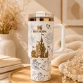 Enchanted Castle Tumbler - fairy-tale castle insulated tumbler, front view