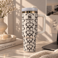 Ivory Monogram Tumbler - ivory geometric monogram insulated tumbler