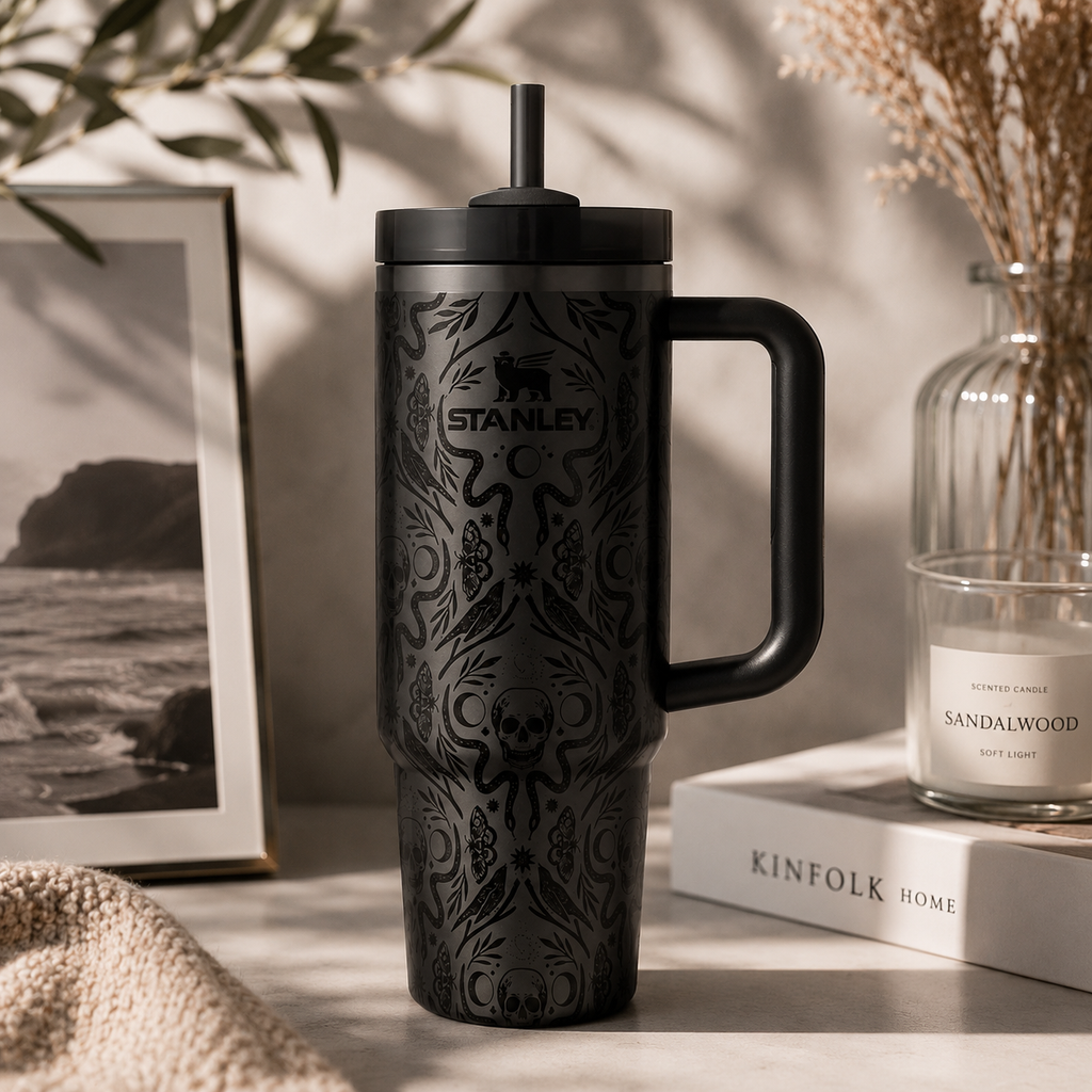 Midnight Mystic Tumbler - black gothic tumbler, view 3