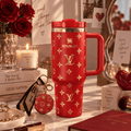 Red & Gold Statement Tumbler - red and gold patterned insulated tumbler