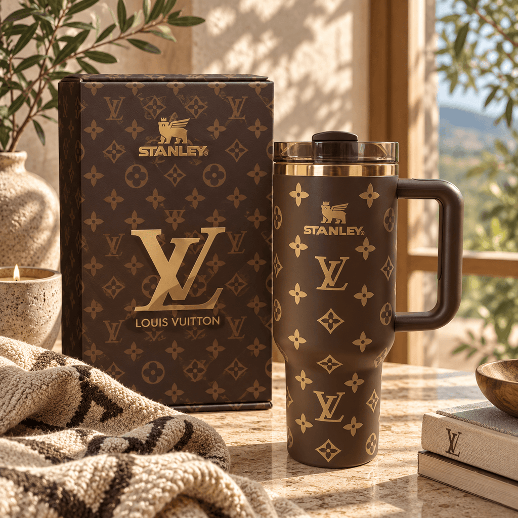 Mocha Gold Statement Tumbler - mocha brown tumbler, view 2