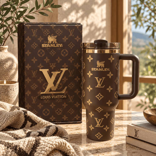 Mocha Gold Statement Tumbler - mocha brown tumbler, view 2