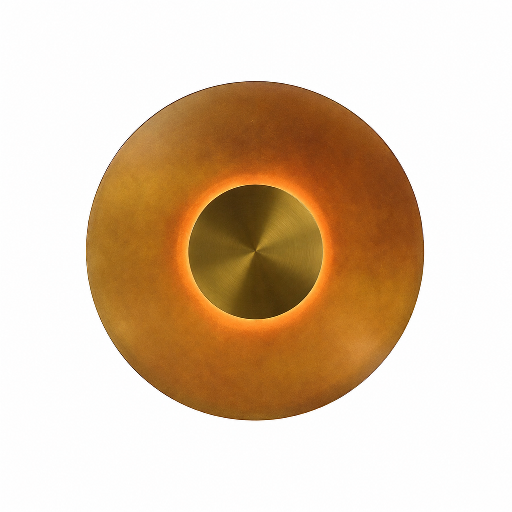 Round Metal Retro Wall Light – Indirect Disc Wall Sconce