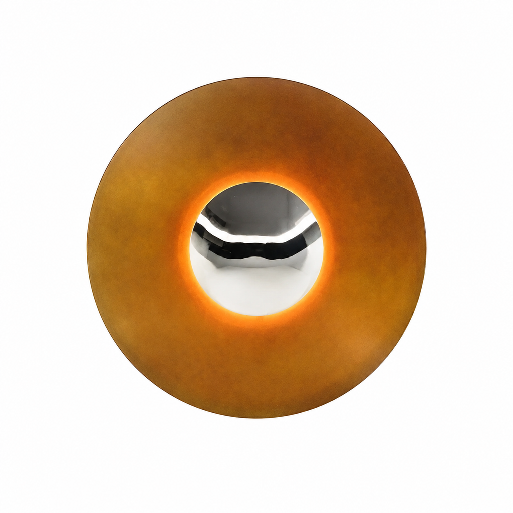 Round Metal Retro Wall Light – Indirect Disc Wall Sconce
